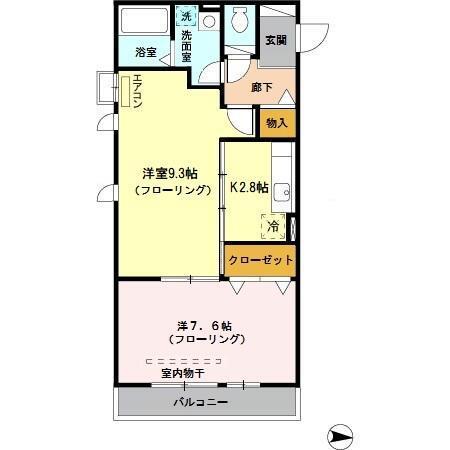 ロイヤルヒルズ武蔵浦和　Ａ（206） 間取り図画像