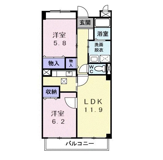 フレール与野本町　弐番館（102） 間取り図画像