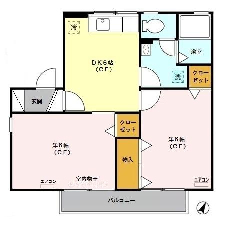 プリムヴェールファイヴ（203） 間取り図画像