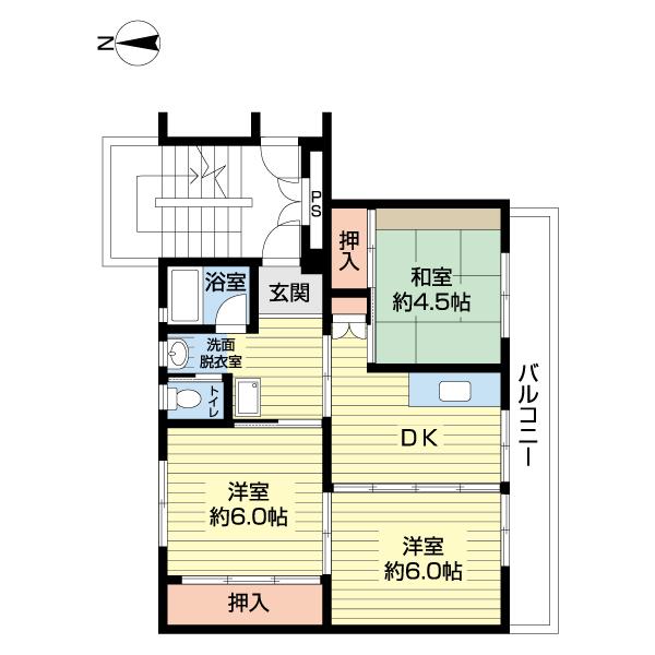 ビレッジハウス黒石１号棟（0203） 間取り図画像