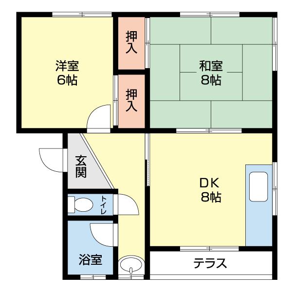 コーポ八幡館（102） 間取り図画像