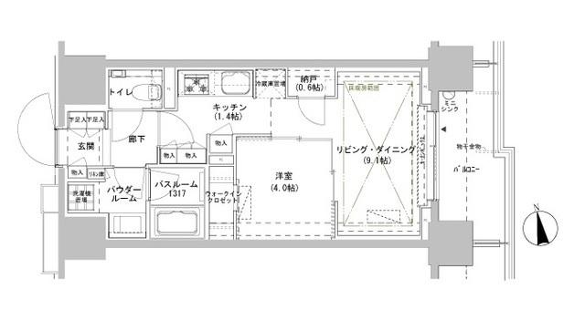 パークスフィア牛込神楽坂（208） 間取り図画像