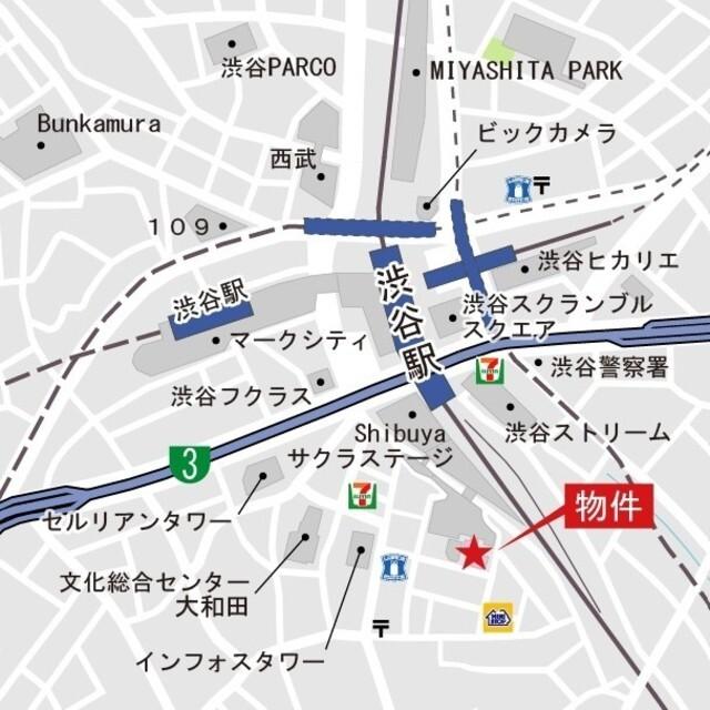 パークアクシス渋谷桜丘サウス（702） 地形図・案内図