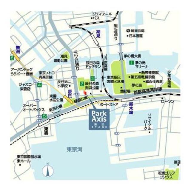 パークアクシス辰巳ステージ（1105） 地形図・案内図