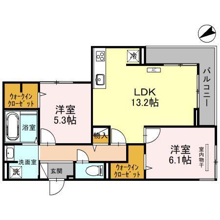 ウィズパーク　ノーサイド（305） 間取り図画像