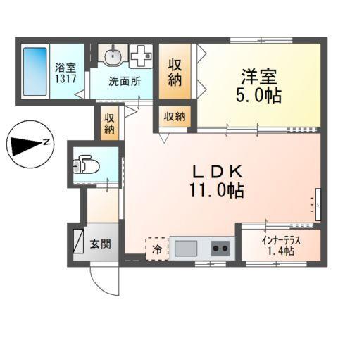 バックパレス香里 間取り図画像