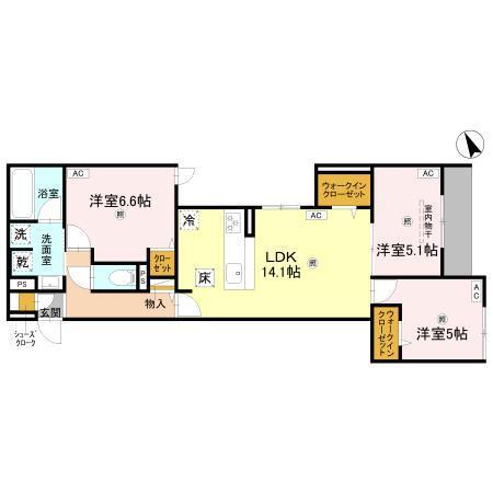 Rising Hills II（102） 間取り図画像