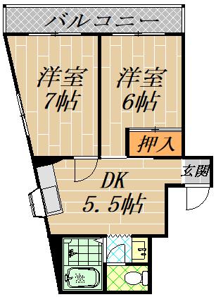 アミティハイツ太子橋（3A） 間取り図画像
