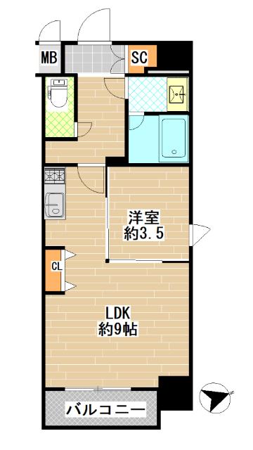 大阪市旭区森小路マンション 間取り図画像