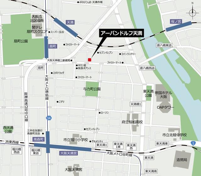 アーバンドルフ天満（606） 地形図・案内図