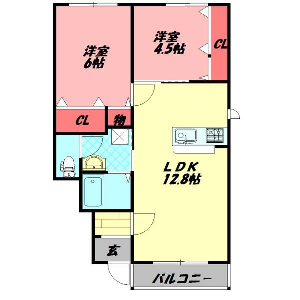 門真市浜町アパート 間取り図画像