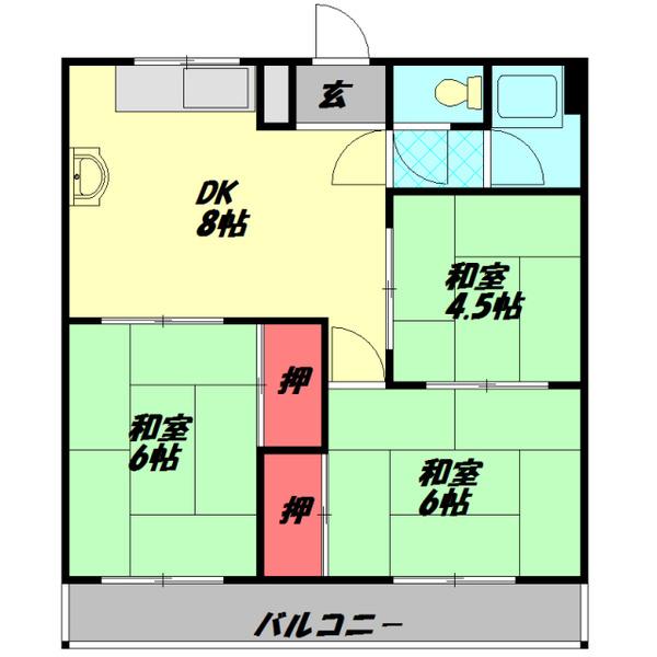 シャトー松原Ａ棟 間取り図画像