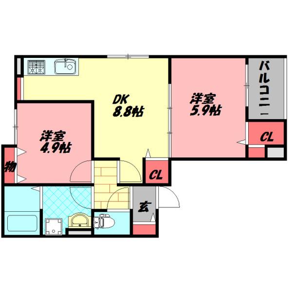 クリエオーレ新橋町 間取り図画像