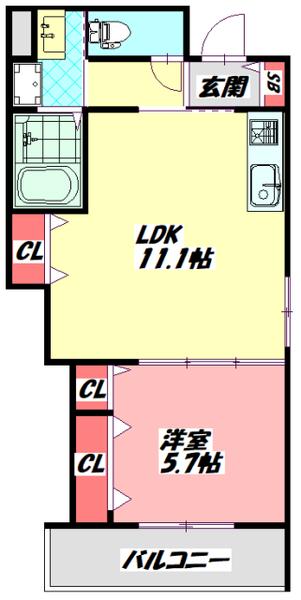 クリエオーレ北島町 間取り図画像