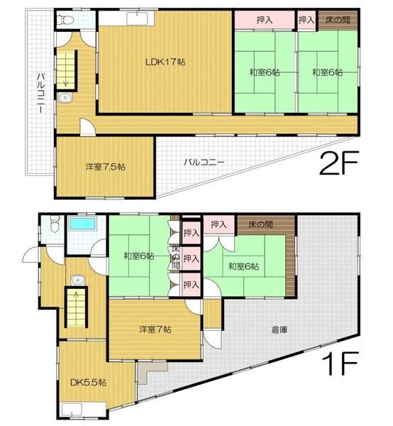 門真市浜町一戸建 間取り図画像