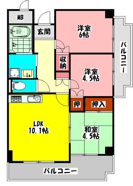 平安ハイツ（701） 間取り図画像
