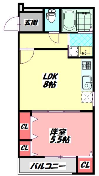 フジパレス門真浜町 間取り図画像