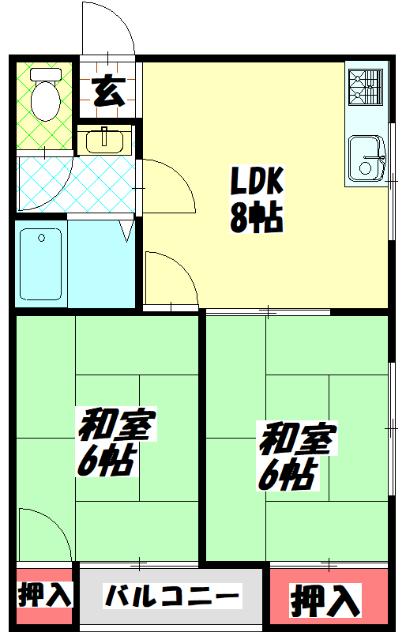 カトレヤマンション 間取り図画像