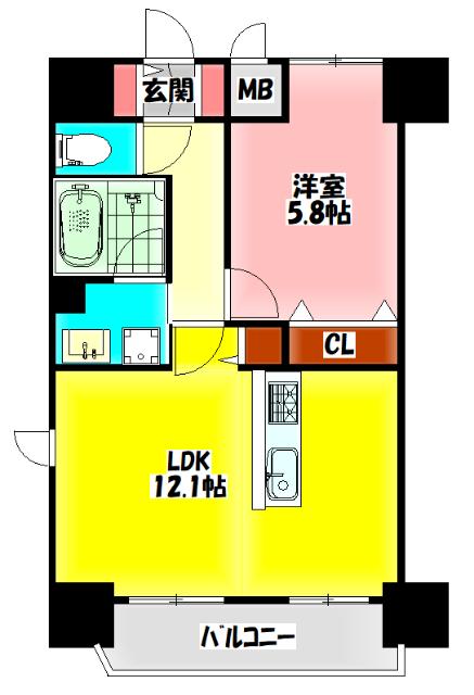 大阪市旭区千林マンション 間取り図画像