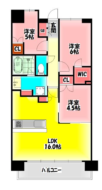 パークホームズLaLa門真 間取り図画像