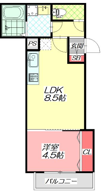 門真市野里町アパート 間取り図画像