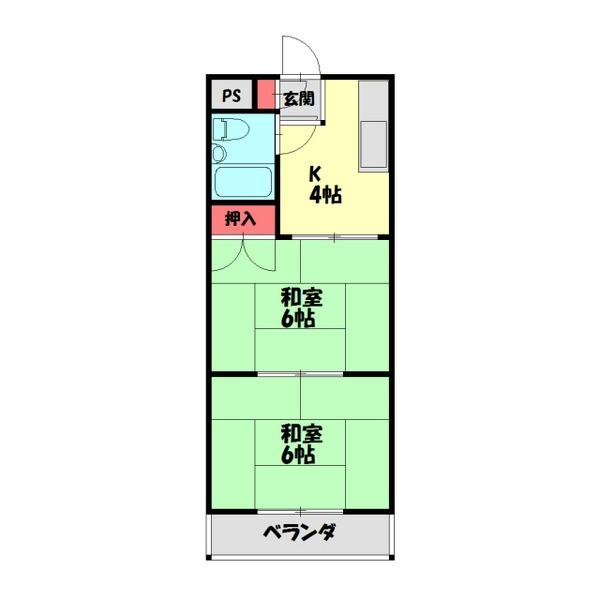 森岡ハイツ（201） 間取り図画像