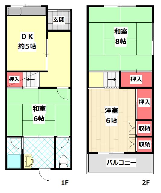 守口市西郷通テラスハウス 間取り図画像