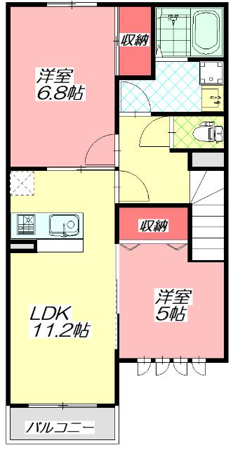 大阪市旭区新森アパート 間取り図画像
