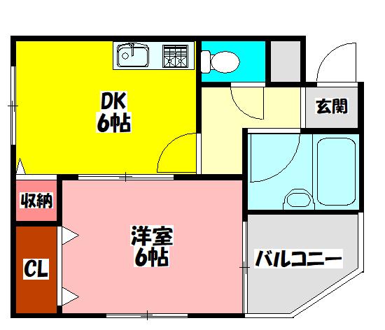 川島第9マンション（401） 間取り図画像