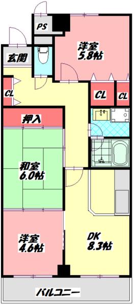 プリモ中宮 間取り図画像