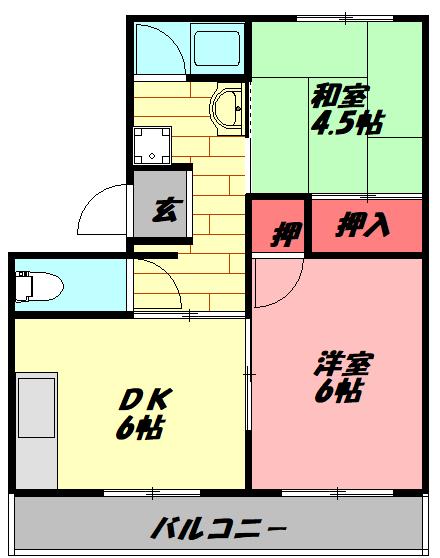 KNハイツ 間取り図画像