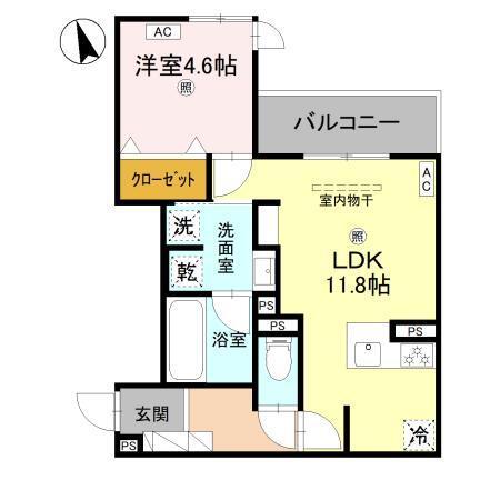 メゾンルル赤川（202） 間取り図画像