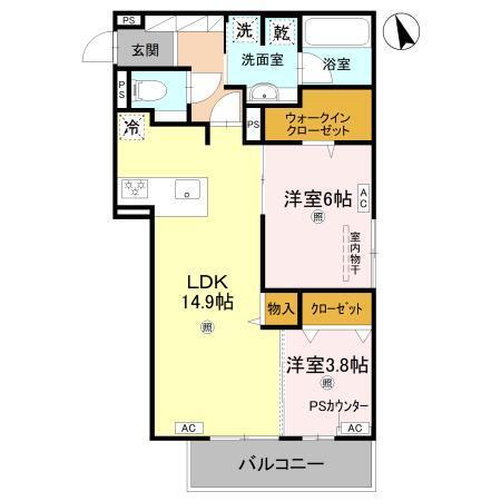 メゾンルル赤川（303） 間取り図画像