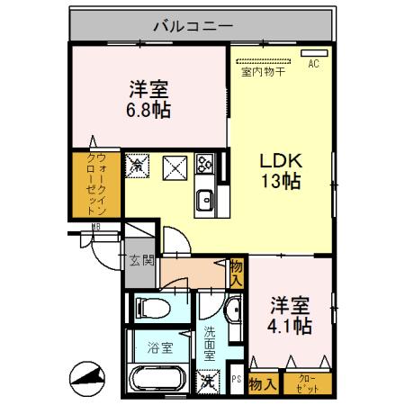 モンテリブロⅡ（302） 間取り図画像