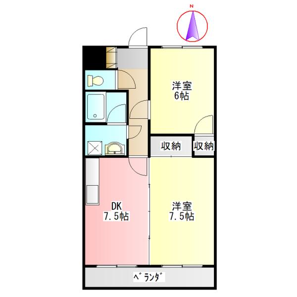 グランツ杉山Ⅴ（3C） 間取り図画像