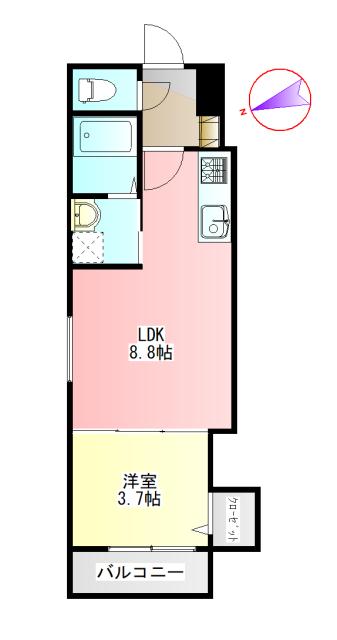 ラ・ガール・ウェストⅡ（203） 間取り図画像