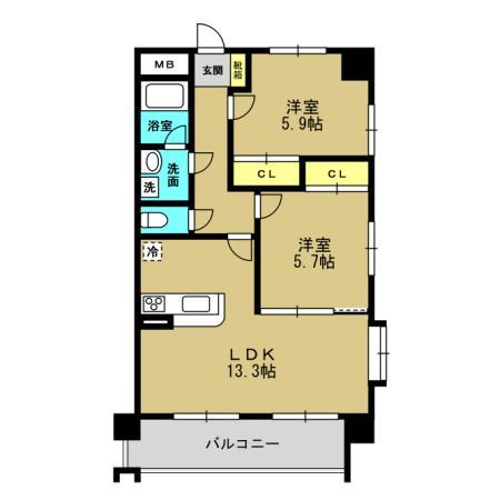 アーバンフィール城西（303） 間取り図画像