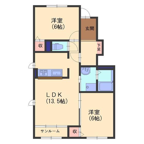 シェリ（101） 間取り図画像