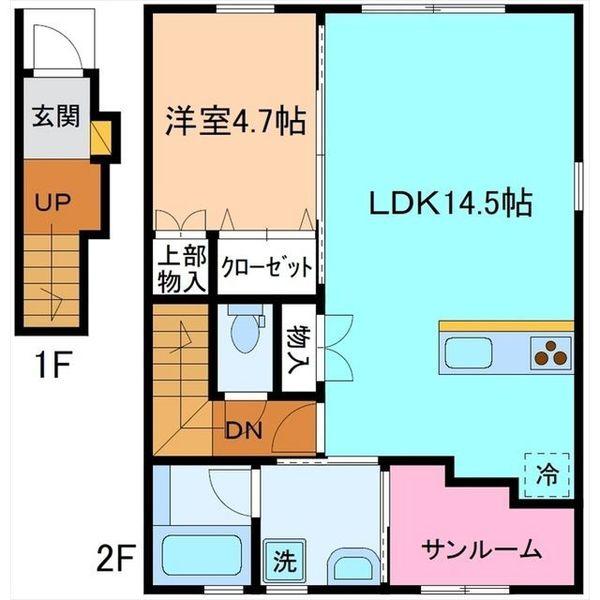 Lin　A棟（201） 間取り図画像
