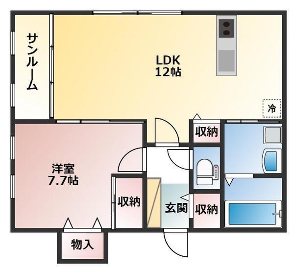 INTEGRAL奥井町　B棟（101） 間取り図画像