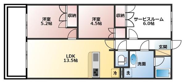 レーベン富山VALEST TOWER（403） 間取り図画像