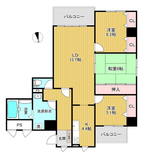 アーデルテラス愛宕（101） 間取り図画像