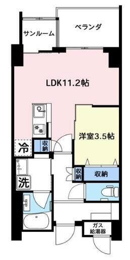 PLAZA布瀬Ⅱ（412） 間取り図画像