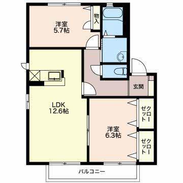 フォンティーヌ今泉（A102） 間取り図画像