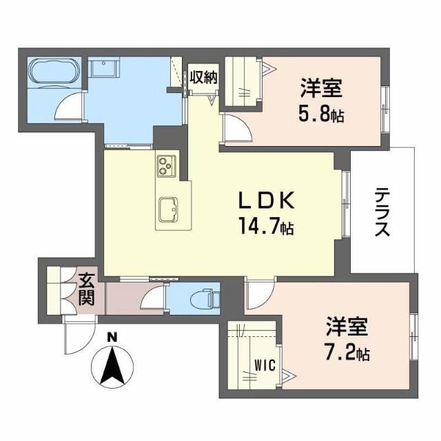 シャーメゾン 二口 パナⅩⅠ（103） 間取り図画像