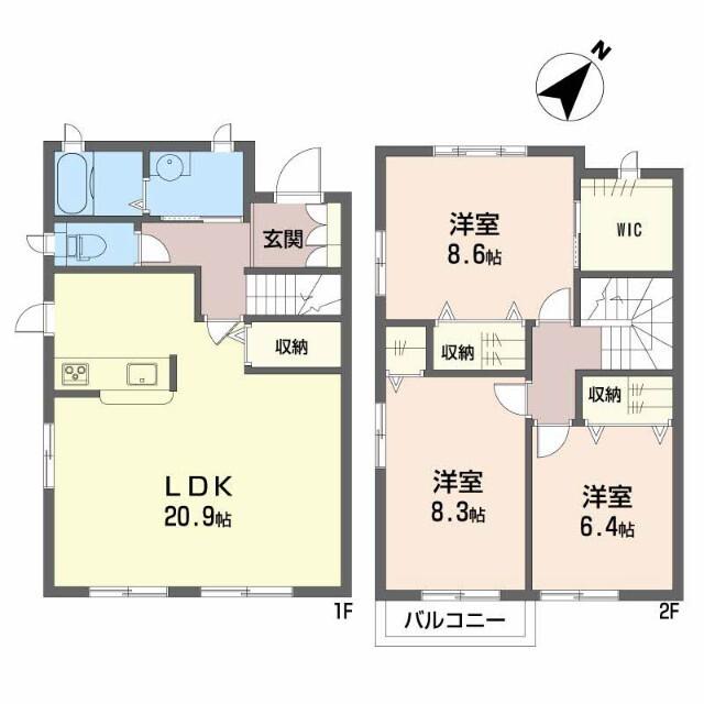 グランシティ萌（B108） 間取り図画像