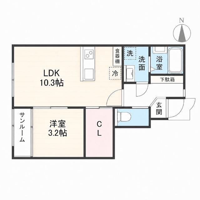 ル・アンジュ長江　B棟（101） 間取り図画像