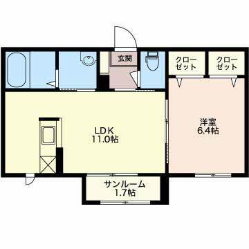 アジュール小杉B（B105） 間取り図画像