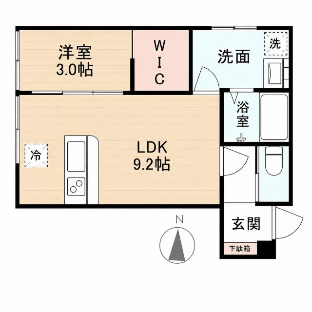 El vita四ツ葉町（102） 間取り図画像