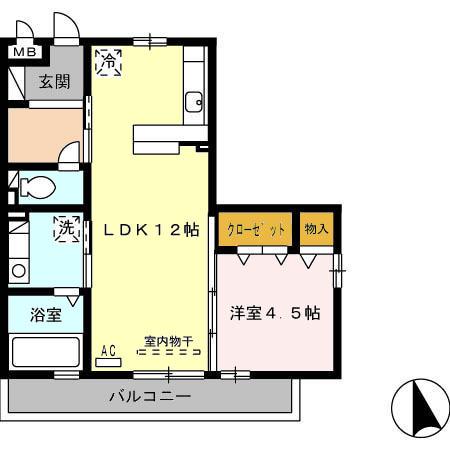 D-Room中川原（201） 間取り図画像